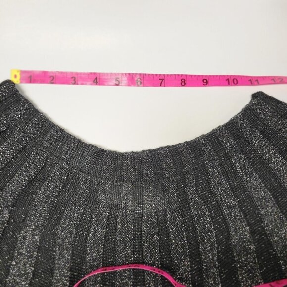 BLACK Glitter Tunic Knit Dress with Butterfly Sleeves ONE SIZE Fits Most - Picture 9 of 12